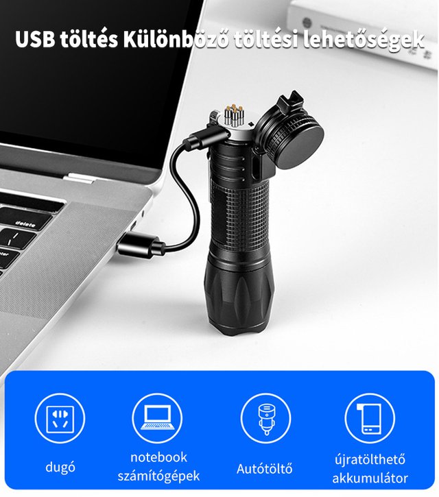 Két ív elektromos önvédelmi zseblámpa