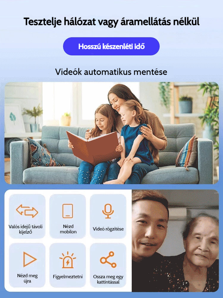 Ultra HD mikrofelügyelet 📷 Nincs szükség a hálózathoz és a tápellátáshoz való csatlakozásra 🔋