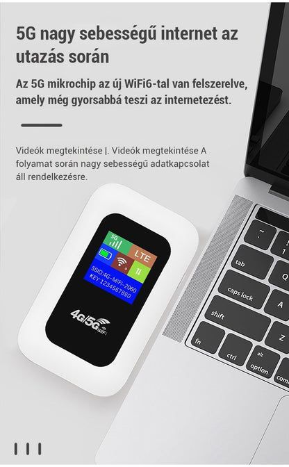 🔥 Ingyenes WIFI útközben 🚀 Ultrarövid 5G hálózat 🌏 2500GB forgalom havonta 🆓 Nincs havidíj 🆓 Nincs szerződés 🆓 Nincs szükség SIM-kártyára.