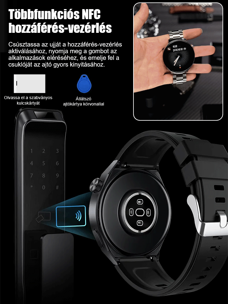 【Forró eladó】Vércukorszint mérésére szolgáló óra acélszíjjal