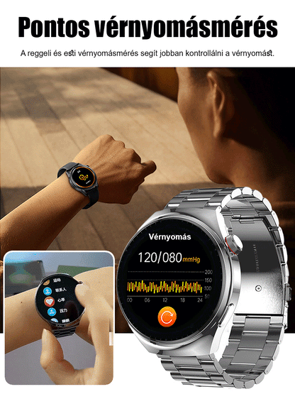 【Forró eladó】Vércukorszint mérésére szolgáló óra acélszíjjal