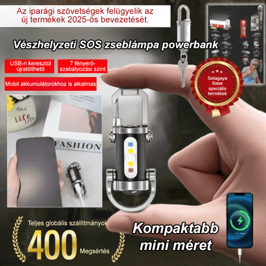 【Három az egyben többfunkciós】SOS vészhelyzeti lámpa zseblámpa