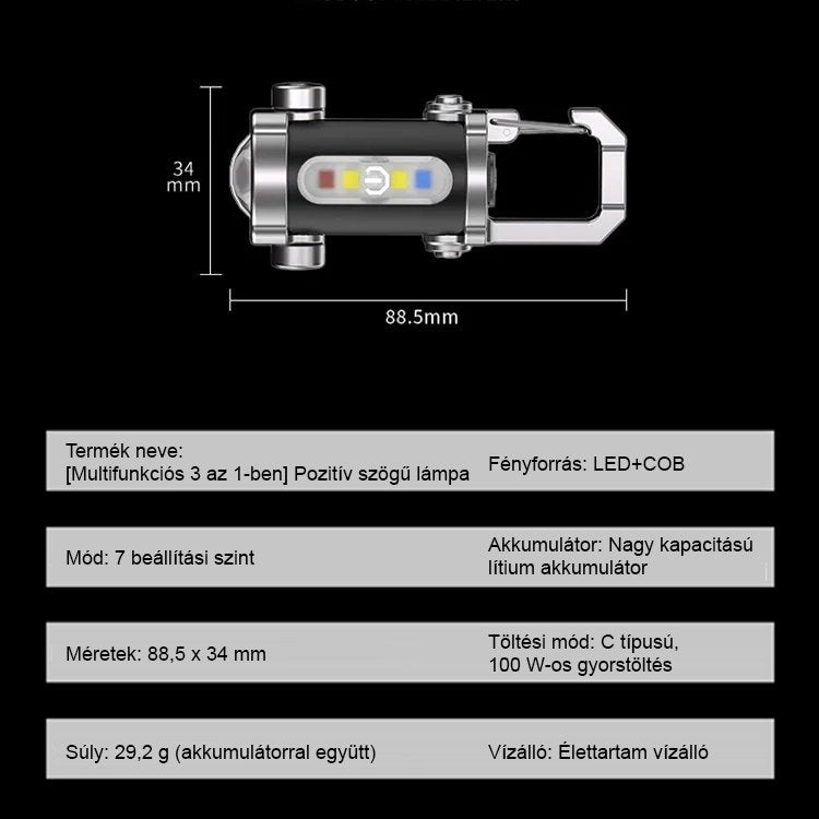 【Három az egyben többfunkciós】SOS vészhelyzeti lámpa zseblámpa