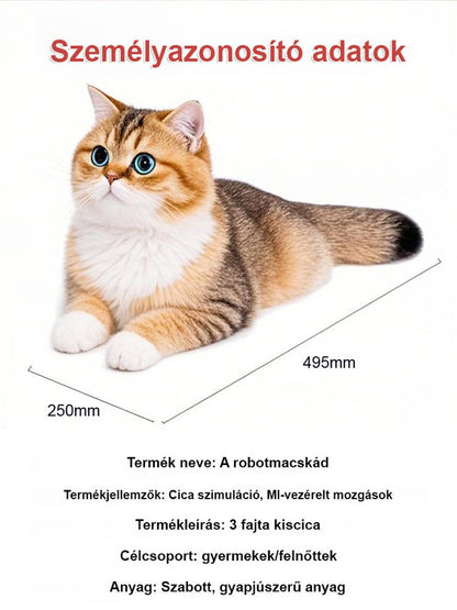 Kölyökmacska szimuláció rövid plüss baba