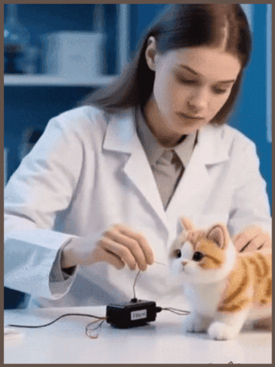 Kölyökmacska szimuláció rövid plüss baba