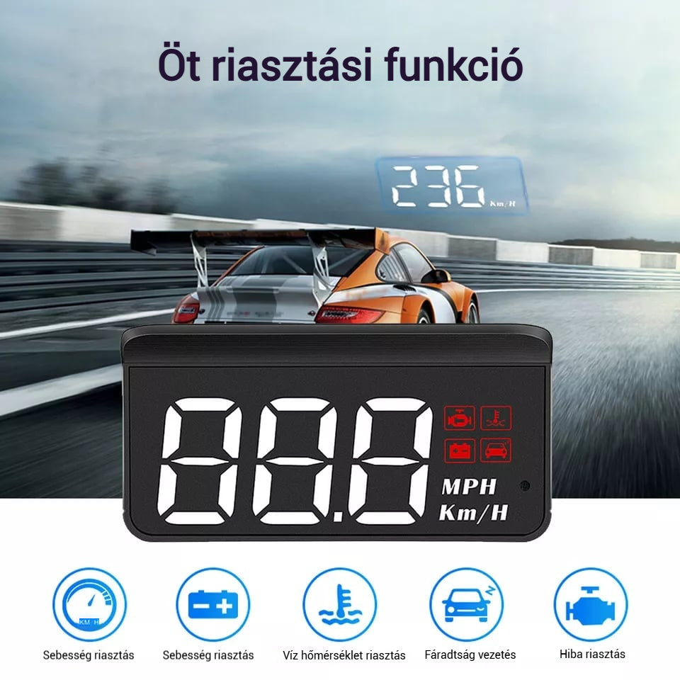 OBD2 HUD Car Head Up Display projektor projektor sebességmérő