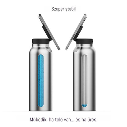 A vizes palack, amely mágnesesen tartja a telefont + ingyenes mágneses erősítő gyűrű