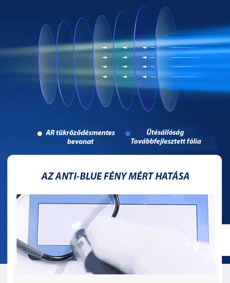 Szuperkönnyű, kényelmes, kékfény-szűrős olvasószemüveg