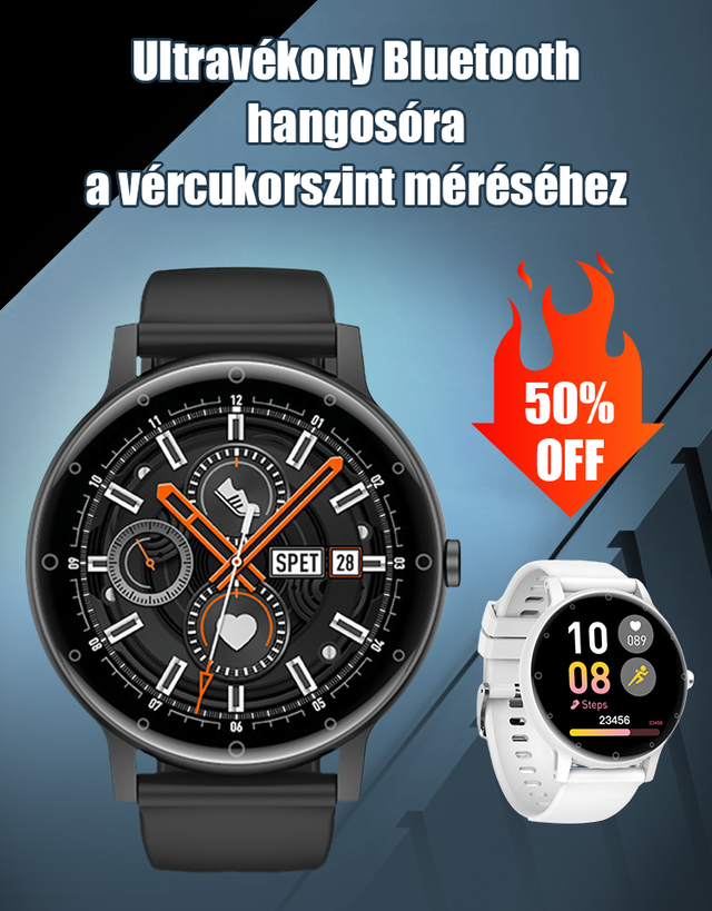 Új ultravékony Bluetooth hangos vércukormérő óra