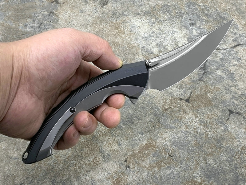 🔥Új dögös stílus! 🔥Gyorskioldó félig integrált titánötvözet fogantyús gyorsan nyitható összecsukható kés