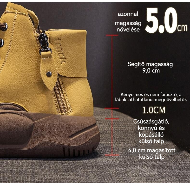 👍Pamut meleg vintage magas tetejű tehénbőr boka csizma👍