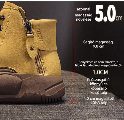 👍Pamut meleg vintage magas tetejű tehénbőr boka csizma👍